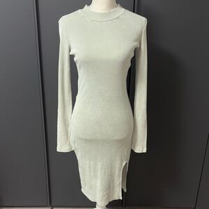 Young Fabulous & Broke mint green ribbed bodycon Long Sleeve Dress NWT